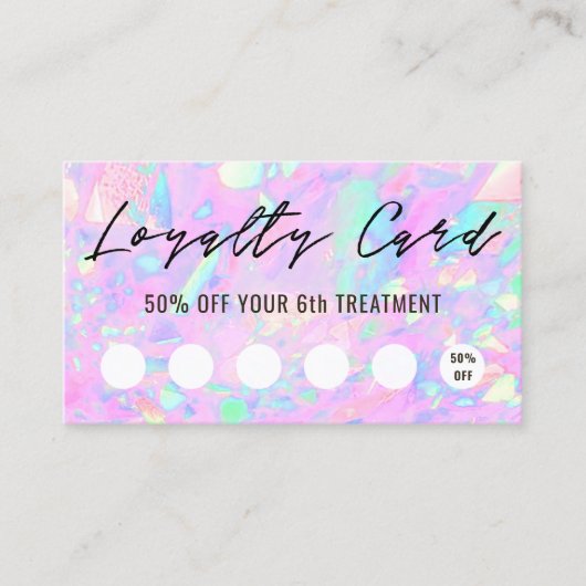 carte de fidélité à la texture rose opale (Devant)