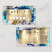 Carte de fidélité à l'aquarelle parties scintillan (Devant / Derrière)