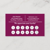 Carte de fidélité à plat du coiffeur rouge (Dos)