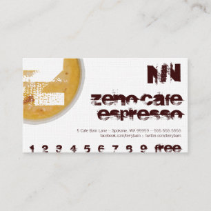 Carte de fidélité à poinçonner Café Salon de thé e