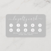 Carte de fidélité à script simple - Argent et blan (Devant)