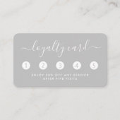 Carte de fidélité à script simple - Argent et blan (Devant)