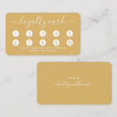 Carte de fidélité à script simple - Or et blanc (Devant / Derrière)