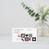 Carte De Fidélité Abstract Pattern Blush Pink Makeup Artist Lashes (Debout devant)