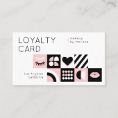 Carte De Fidélité Abstract Pattern Blush Pink Makeup Artist Lashes (Devant)