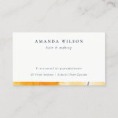 Carte de fidélité Abstraite Yellow Blue Watercolor (Dos)