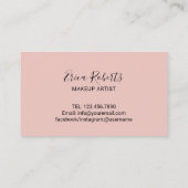 Carte De Fidélité Accroche Artiste de maquillage Coeurs roses et ble (Dos)