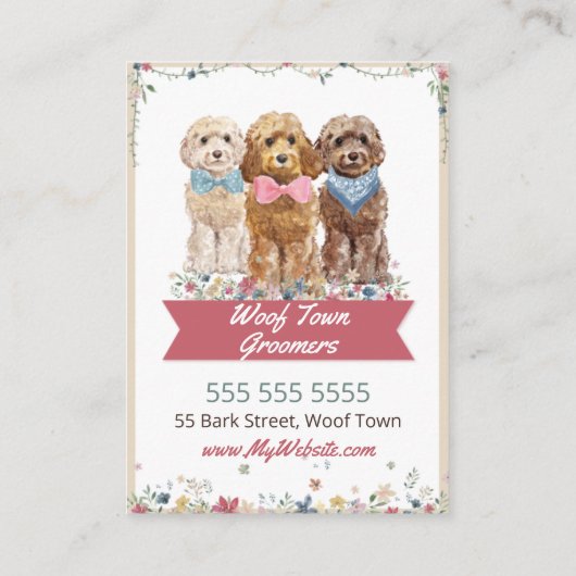 Carte de fidélité adorable du fabricant de chiens (Dos)
