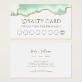 Carte de fidélité agate vert Seafoam (Devant & derrière)