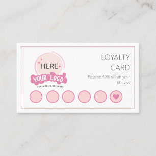 Carte De Fidélité Ajoutez votre logo Boulangerie rose