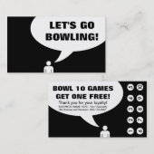 Carte De Fidélité allons faire du bowling. (fidélisation du client) (Devant / Derrière)