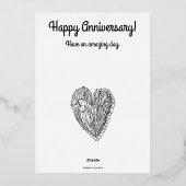 Carte de fidélité Amour Coeur pour un bon annivers (Verso)