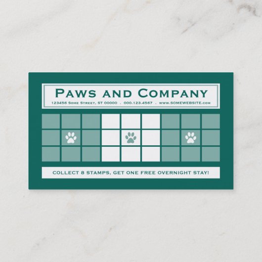 Carte De Fidélité ANIMAL FAMILIER REPOSANT le programme de la (Dos)