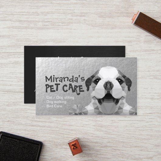 Carte De Fidélité Animaux domestiques assis Bain & Grooming Loyalty  (Devant/Arrière en situation)