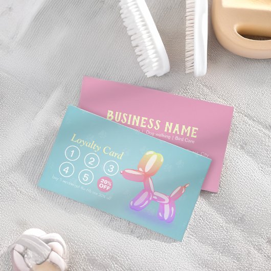 Carte De Fidélité Animaux domestiques assis Bain & Grooming Loyalty 