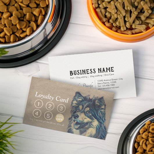 Carte De Fidélité Animaux domestiques assis Bain & Grooming Loyalty