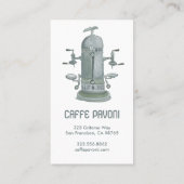 Carte De Fidélité Antique Espresso Machine Café Café Aquarelle (Dos)