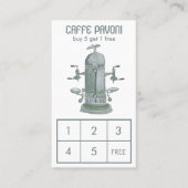 Carte De Fidélité Antique Espresso Machine Café Café Aquarelle (Devant)