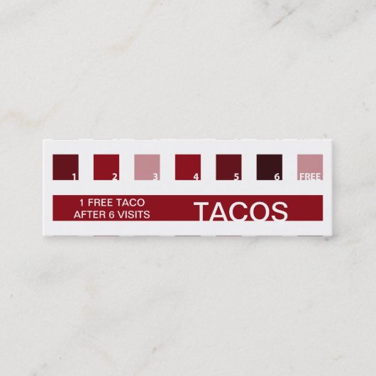 Carte De Fidélité Appréciation de client de TACOS (carrés de mod) (Devant)