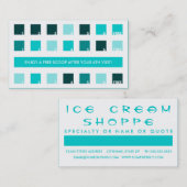 Carte De Fidélité Appréciation des clients ICE CREAM (carrés mod) (Devant / Derrière)
