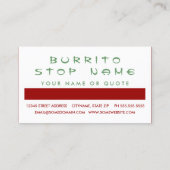 Carte De Fidélité appréciation du client BURRITO (carrés mod) (Dos)