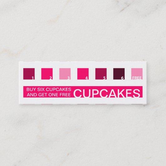 Carte De Fidélité appréciation du client CUPCAKES (carrés mod) (Devant)