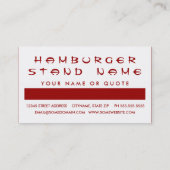 Carte De Fidélité appréciation du client HAMBURGER (carrés de mode) (Dos)