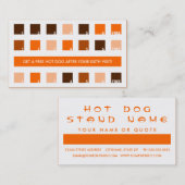 Carte De Fidélité appréciation du client HOT DOGS (carrés mod) (Devant / Derrière)