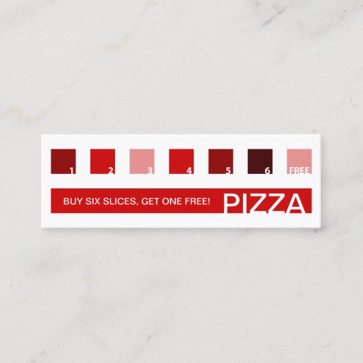 Carte De Fidélité appréciation du client PIZZA (carrés mod) (Devant)