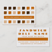 Carte De Fidélité appréciation du client SANDWICH (carrés mod) (Devant / Derrière)