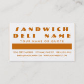 Carte De Fidélité appréciation du client SANDWICH (carrés mod) (Dos)