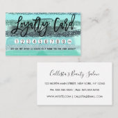 Carte De Fidélité Aquamarine Parties scintillant Bleue Vert Bleu Bro (Devant / Derrière)