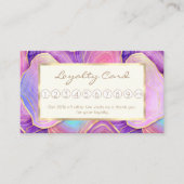 Carte De Fidélité Aquarelle Abstraite rose turquoise lavande agate (Devant)