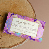 Carte De Fidélité Aquarelle Abstraite rose turquoise lavande agate