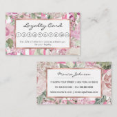 Carte De Fidélité Aquarelle couleur géométrique pastel vert rose flo (Devant / Derrière)