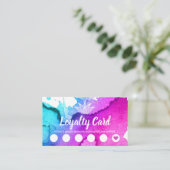 Carte De Fidélité Aquarelle de Lotus d'instructeur de yoga de la (Debout devant)