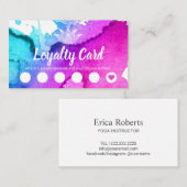 Carte De Fidélité Aquarelle de Lotus d'instructeur de yoga de la (Devant / Derrière)
