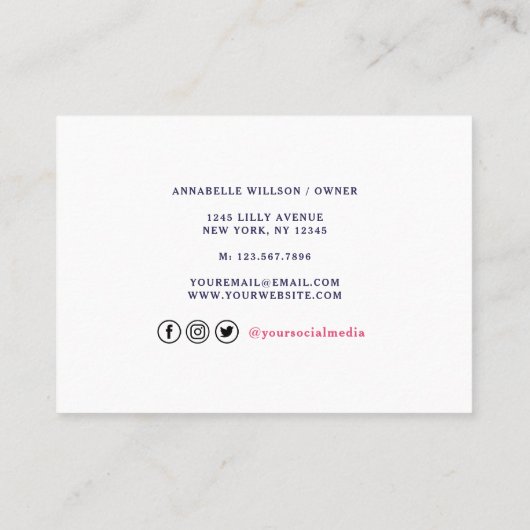 Carte De Fidélité Aquarelle Gâteaux Et Douceurs À Couleur Douce (Dos)