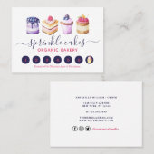 Carte De Fidélité Aquarelle Gâteaux Et Douceurs À Couleur Douce  (Devant / Derrière)
