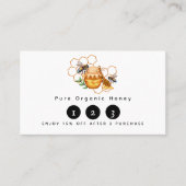 Carte De Fidélité Aquarelle moderne peignes de miel avec abeille (Devant)
