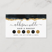 Carte de Fidélité Aquarelle Noir et Or (Devant)