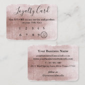 Carte De Fidélité Aquarelle rose or rose (Devant / Derrière)