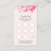 Carte De Fidélité Aquarelle rose pâle Fleurs de maquillage Artiste (Dos)