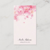 Carte De Fidélité Aquarelle rose pâle Fleurs de maquillage Artiste (Devant)