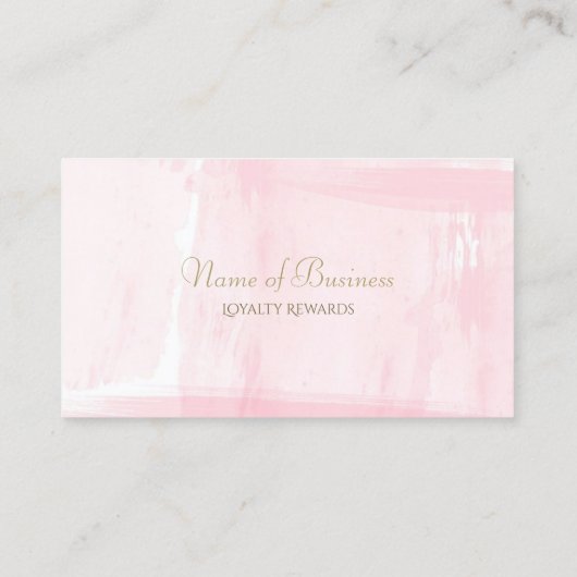 Carte De Fidélité Aquarelle rose simple Élégante Loyauté du script o (Dos)