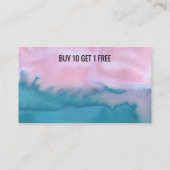 Carte De Fidélité Aquarelle rose Turquoise Abstrait 10 (Dos)