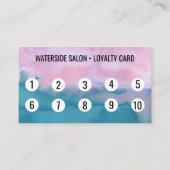 Carte De Fidélité Aquarelle rose Turquoise Abstrait 10 (Devant)