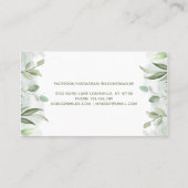 Carte De Fidélité Aquarelle rustique Verdure Eucalyptus Business (Dos)