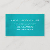 Carte De Fidélité Aquarelle turquoise et corail Floral (Dos)