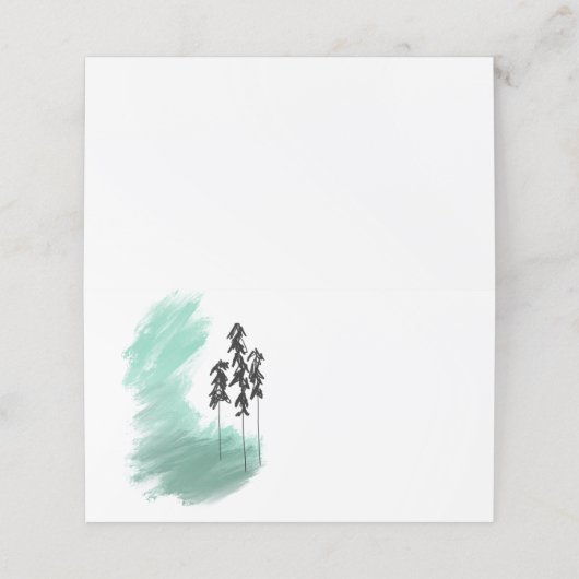 Carte De Fidélité Arbre vert scandinave art simple menthe moderne (Extérieur déplié)